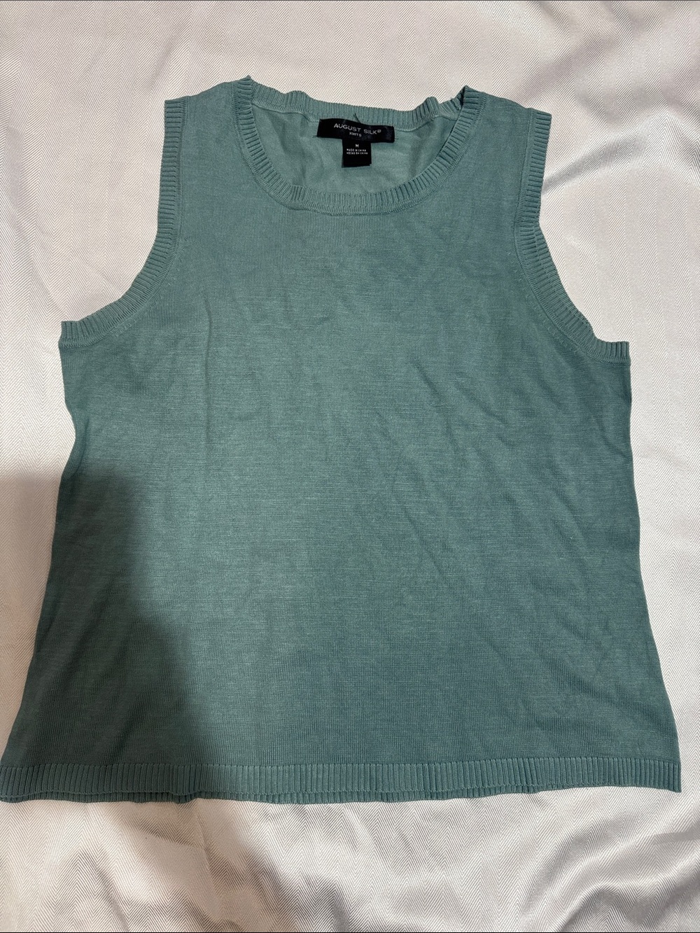 august silk Sleeveless Knit Tank Top - Seafoam